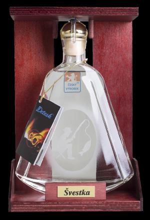 Detesk Švestka 40% 0.35L (dárkové balení láhev s rybářem)