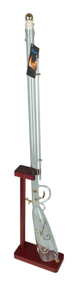 Detesk Švestka 40% 0,35l (dárkové balení puška na dřevěném stojanu)