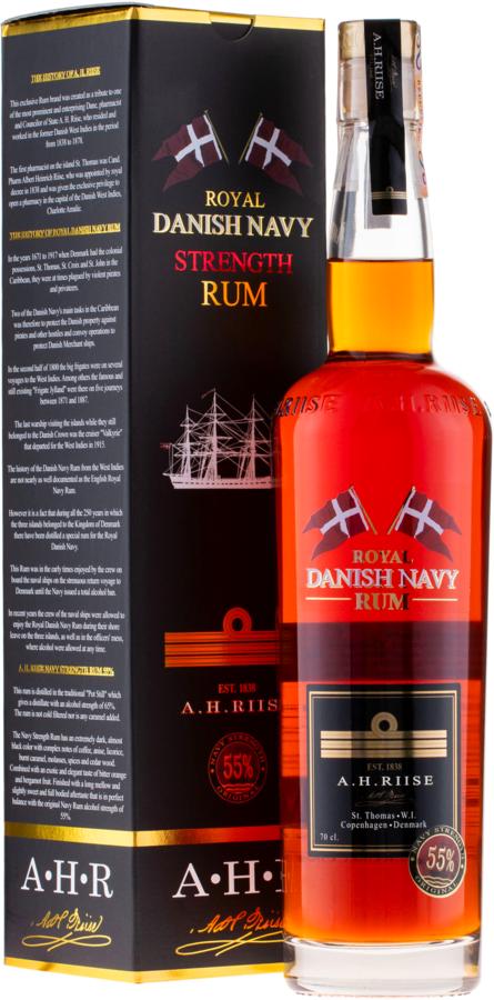 A.H. Riise Royal Danish Navy Strength 55% 0,7l – rum (karton)