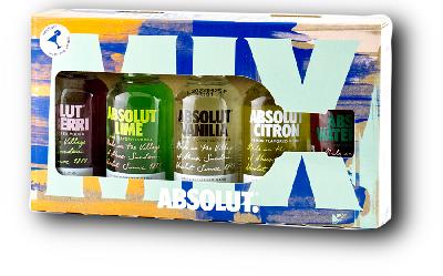 Mini Absolut Set 38,8% – 5 × 0,05L miniaturní sada