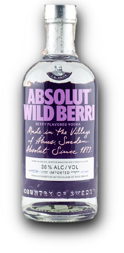 Absolut Wild Berri Lesní Ovoce Vodka 38% 0,7 l
