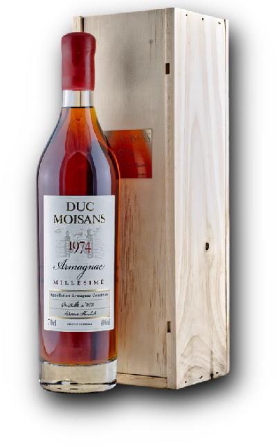 DUC Moisans Millesimé 1974 Armagnac – ročníkový, 40 %, 0,7 l (kazeta)