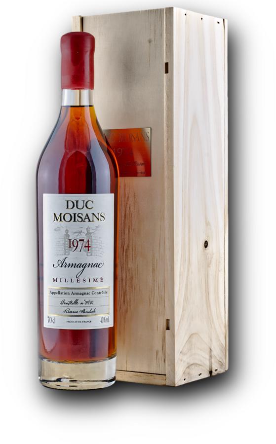 DUC Moisans Millesimé 1974 Armagnac – ročníkový, 40 %, 0,7 l (kazeta)