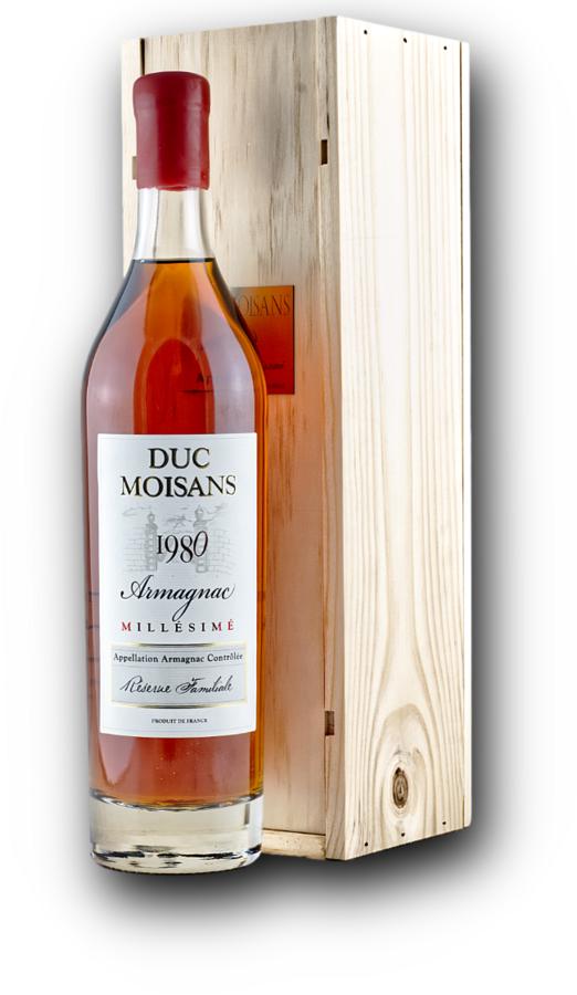 DUC Moisans Millesimé 1980 Armagnac – ročníkový, 46 %, 0,7 l (kazeta)