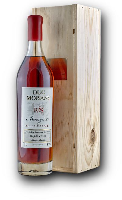 DUC Moisans Millesimé 1985 Armagnac – ročníkový, 40 %, 0,7 l (kazeta)