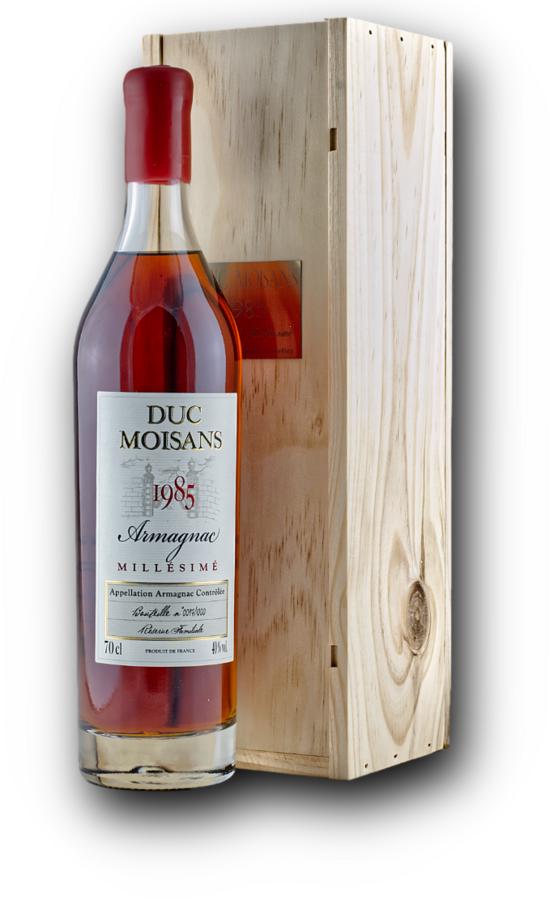 DUC Moisans Millesimé 1985 Armagnac – ročníkový, 40 %, 0,7 l (kazeta)