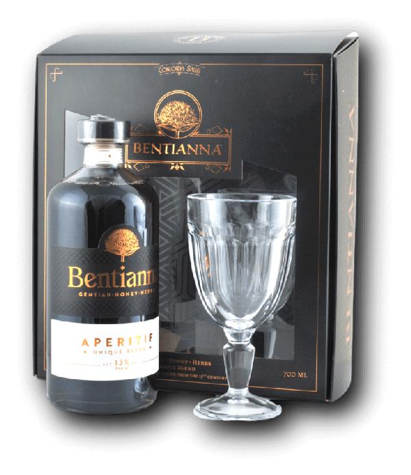 Bentianna Aperitif + sklenice 13% 0,7 l – dárkové balení