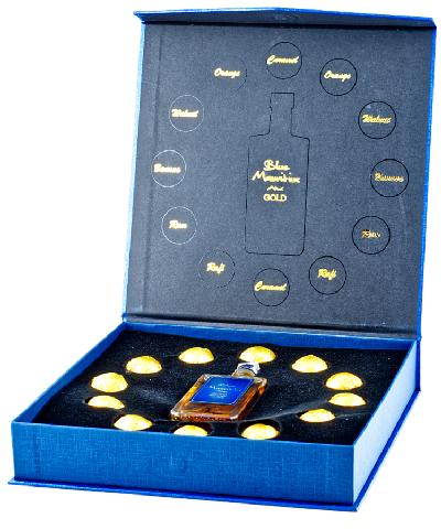 Blue Mauritius Gold + pralinky – dárkové balení (kazeta)