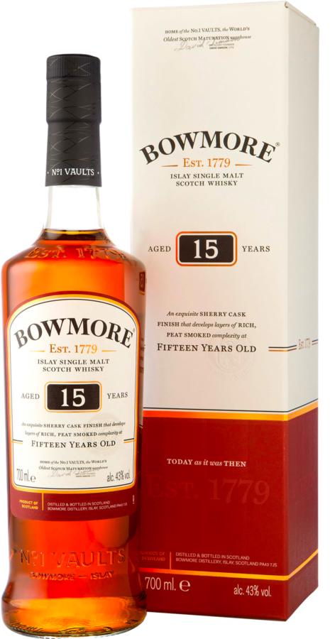 Bowmore 15 YO 43% 0,7l – Islay single malt (karton)