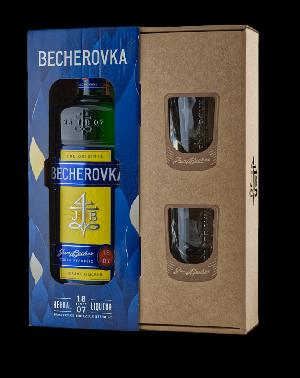 Becherovka The Original 38% 0.7L (dárkové balení s 2 skleničkami)