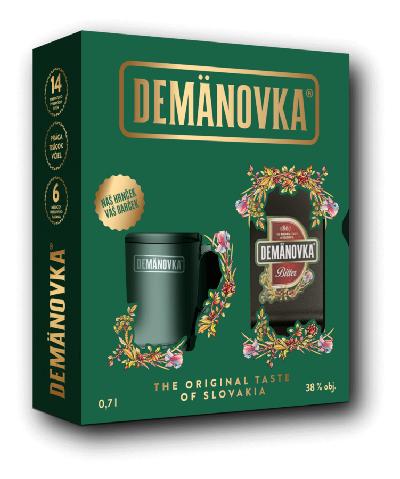 Demänovka Horká Bylinný Likér 38% 0,7L – dárkové balení se sklenicí