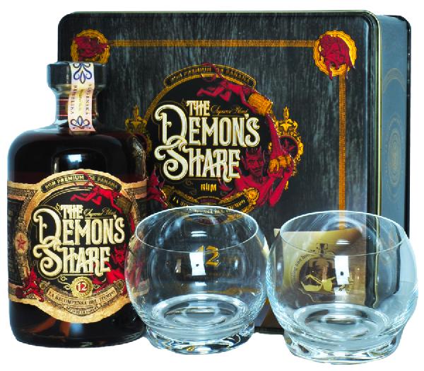 The Demon's Share 12YO Panámský Rum 41 % 0,7 l + 2 sklenice