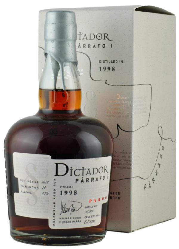 Dictador Párrafo 1 1998 Pardo 43% 0,7L – kolumbijský rum