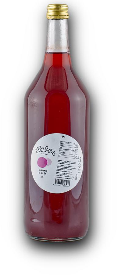 Herbert Sirup Malina a Růže – romantický přírodní sirup, 1,0 l