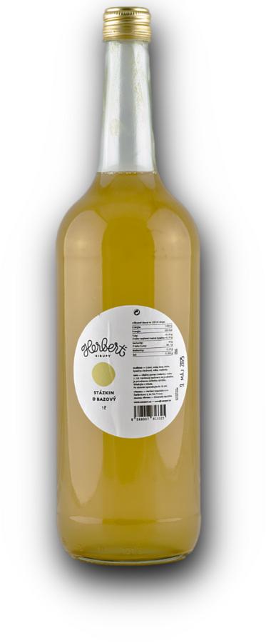 Herbert Sirup Stázkin Bazový – tradiční bezový sirup, 1,0 l