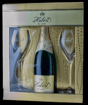 Hubert de Luxe 7% 0,75L (dárkové balení s 2 sklenicemi)