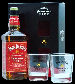 Jack Daniel´s Fire 35% 0,7L (dárkové balení s 2 skleničkami)