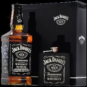 Jack Daniel´s 40% 0,7L (dárkové balení s ploskačkou)