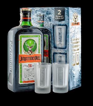 Jägermeister 35% 0,7l (dárkové balení s 2 skleničkami)
