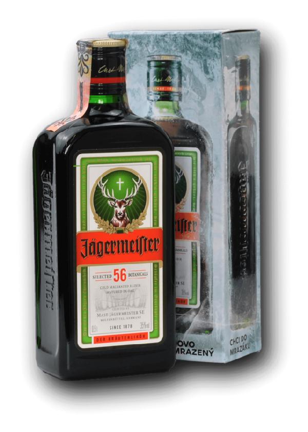 Jägermeister 35% 0,5L – bylinný likér, karton