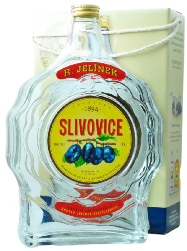 R. Jelínek Slivovice Bílá 45 % 3,0 l – dárková kazeta