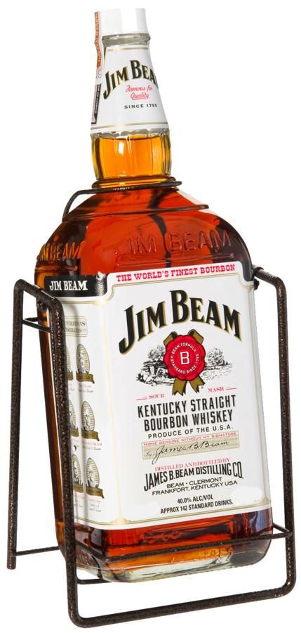 Jim Beam Kentucky Bourbon 40% 3,0 l – dárkové balení s kolébkou