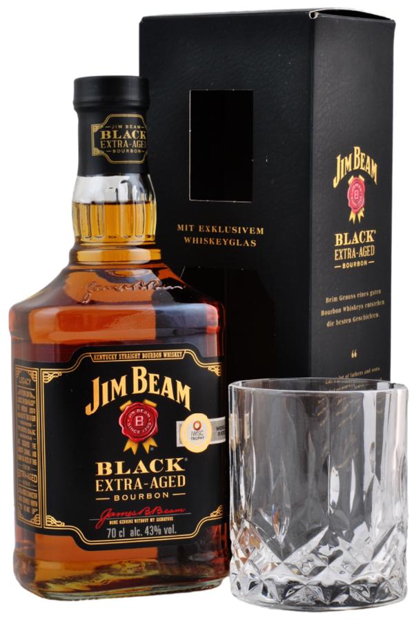 Jim Beam Black Extra Aged Bourbon 43% 0,7 l + sklenice