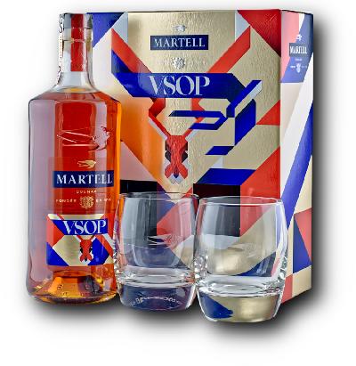 Martell VSOP 40% 0.7L (dárkové balení s 2 sklenicemi)