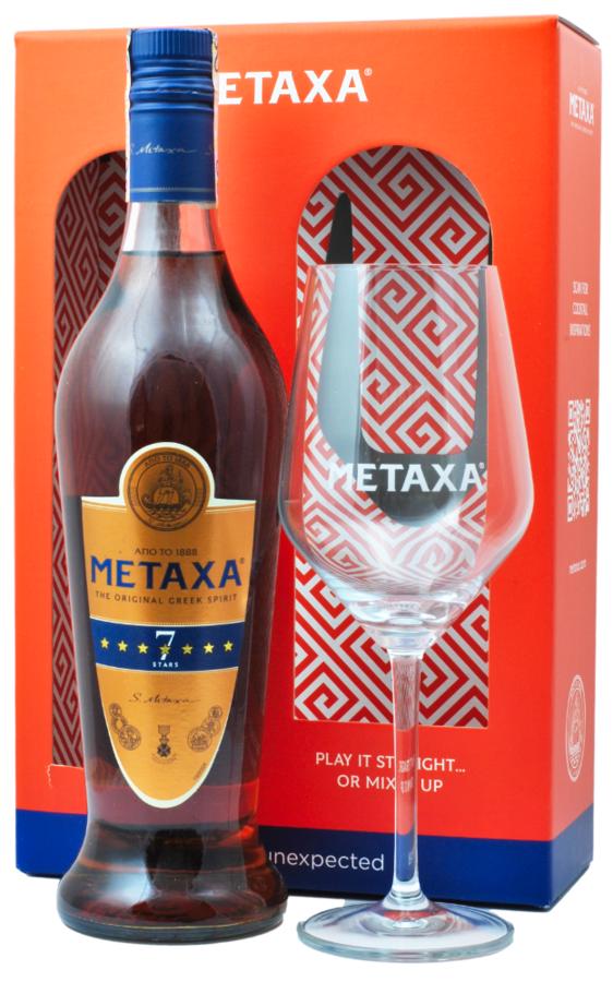 Metaxa 7* Řecký Destilát 40 % 0,7 l + 1 sklenice