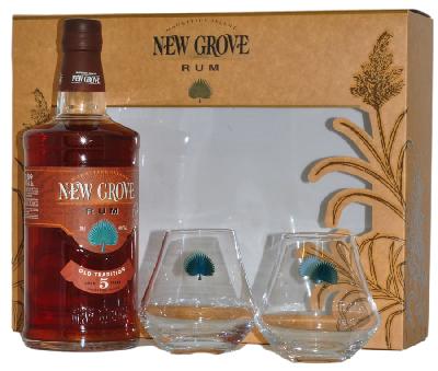 New Grove 5YO 40% 0,7L – dárkové balení se 2 skleničkami