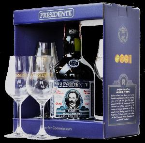 Presidente Marti Solera 19 40% 0,7L (dárkové balení s 2 skleničkami)