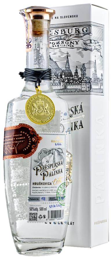 Prešpurská Pálinka Hruškovica 2022 50% 0,5L (karton)