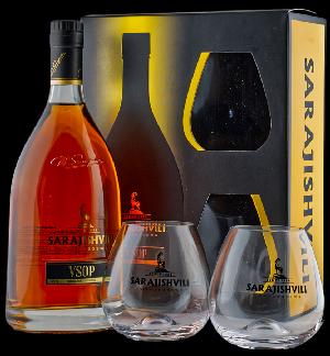 Sarajishvili VSOP 40% 0,7L (dárkové balení s 2 skleničkami)