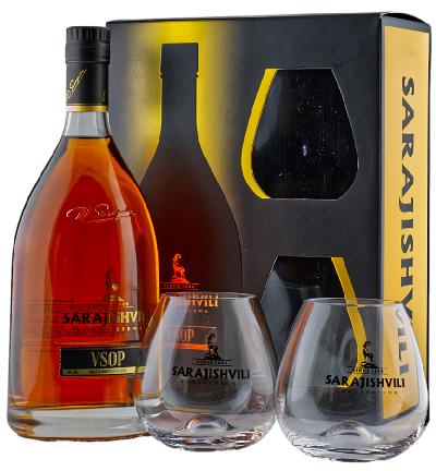 Sarajishvili VSOP 40% 0,7L (dárkové balení s 2 skleničkami)