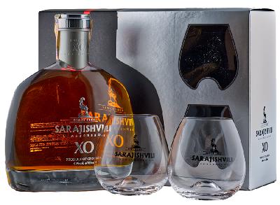 Sarajishvili XO 40% 0,7L (dárkové balení s 2 skleničkami)