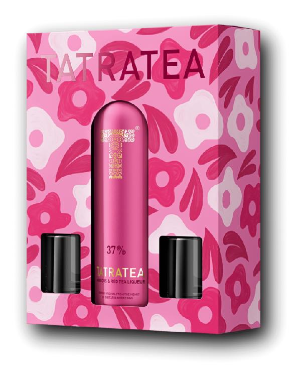 Tatratea Hibiscus & Red Tea 37% 0,7L (dárkové baleni s 2 skleničkami)