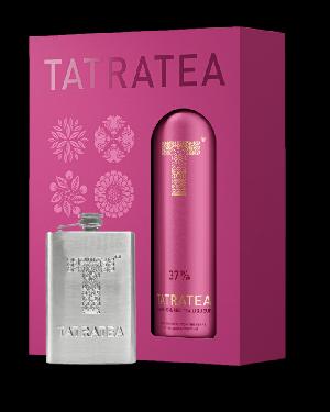 Tatratea Hibiscus & Red Tea 37% 0,7L (dárkové balení s ploskačkou)