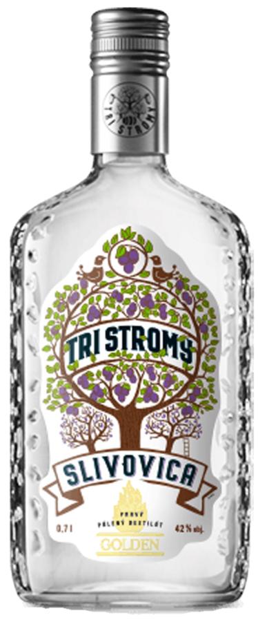 Slivovica Tri Stromy 42% 0,7L – pravý pálenec ze švestek