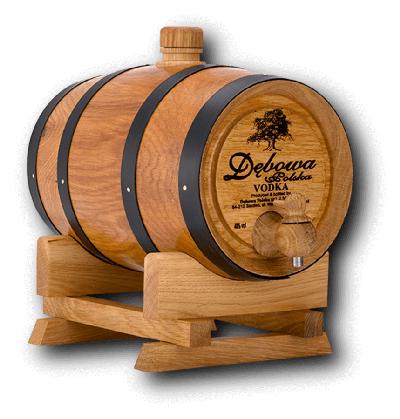 Dębowa Polska Oak Vodka Súdok 40% 2,0L – dárkové balení