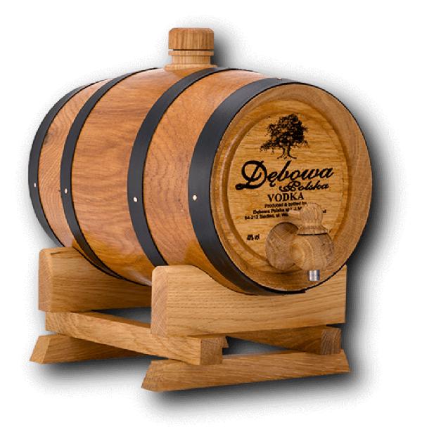 Dębowa Polska Oak Vodka Súdok 40% 2,0L – dárkové balení