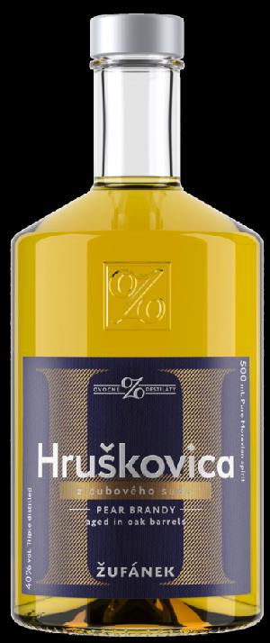 Žufánek Hruškovica z dubového sudu 40% 0,5l (holá láhev)
