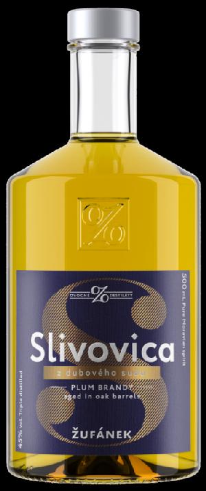 Žufánek Slivovica z dubového sudu 45% 0,5l (holá láhev)
