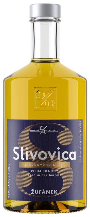 Žufánek Slivovice z dubového sudu 45% 0,5l