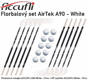 Set Accufli AirTek A90 White (10 hokejek) 90 cm (= 101 cm) 7x levá / 3x pravá