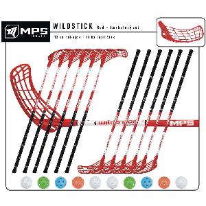 Set MPS Wildstick 28 Red (12 hokejek) 8x levá / 4x pravá