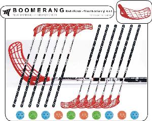 Set MPS Boomerang Red/Black (12 hokejek) 7x levá / 5x pravá