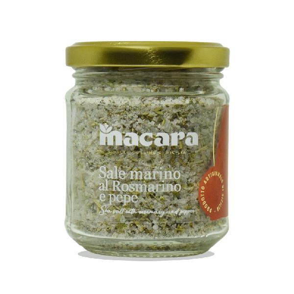 Sicilská mořská sůl s rozmarýnem a pepřem Macara, 300 g