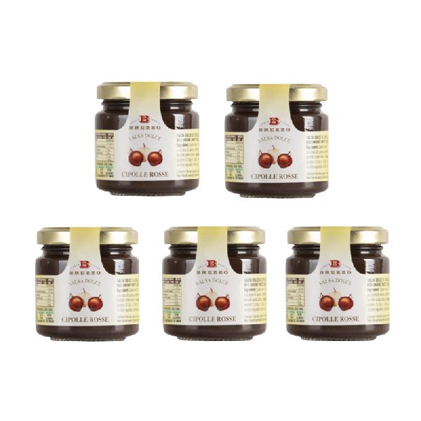 Čatní z červené cibule Brezzo, 5× 110 g – italská delikatesa