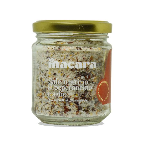 Sicilská mořská sůl s chilli a česnekem Macara, 300 g