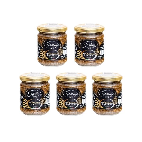 Lanýžová pasta DELUXE s 20% černého lanýže Giuliano Tartufi, 5× 180 g